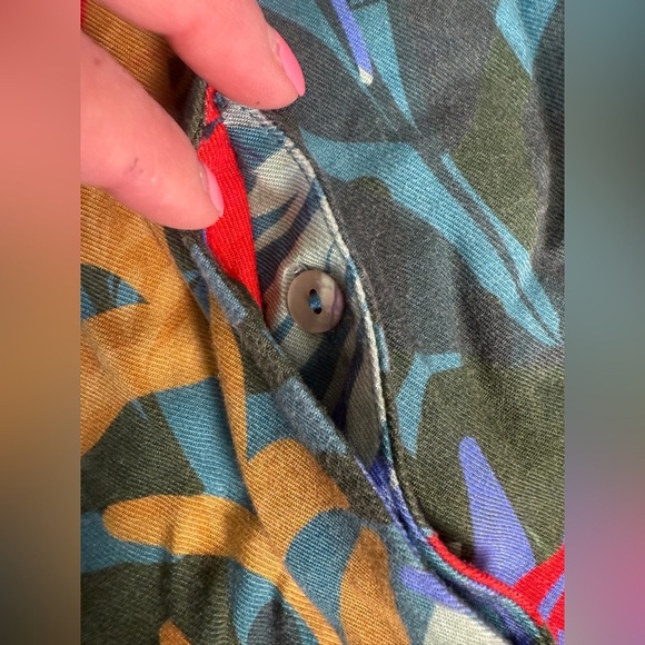 Hutch Rigby Tropical Floral Tie Waist Button Front Maxi Shirt Dress, Size M Boho - Picture 6 of 14